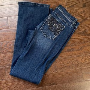 White House Black Market Womens Noir Boot Leg Jeans Denim Medium Wash Blue 2R